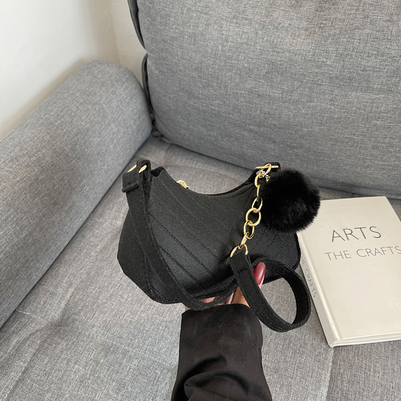 Sac décontracté à bandoulière rétro de couleur unie pour femme