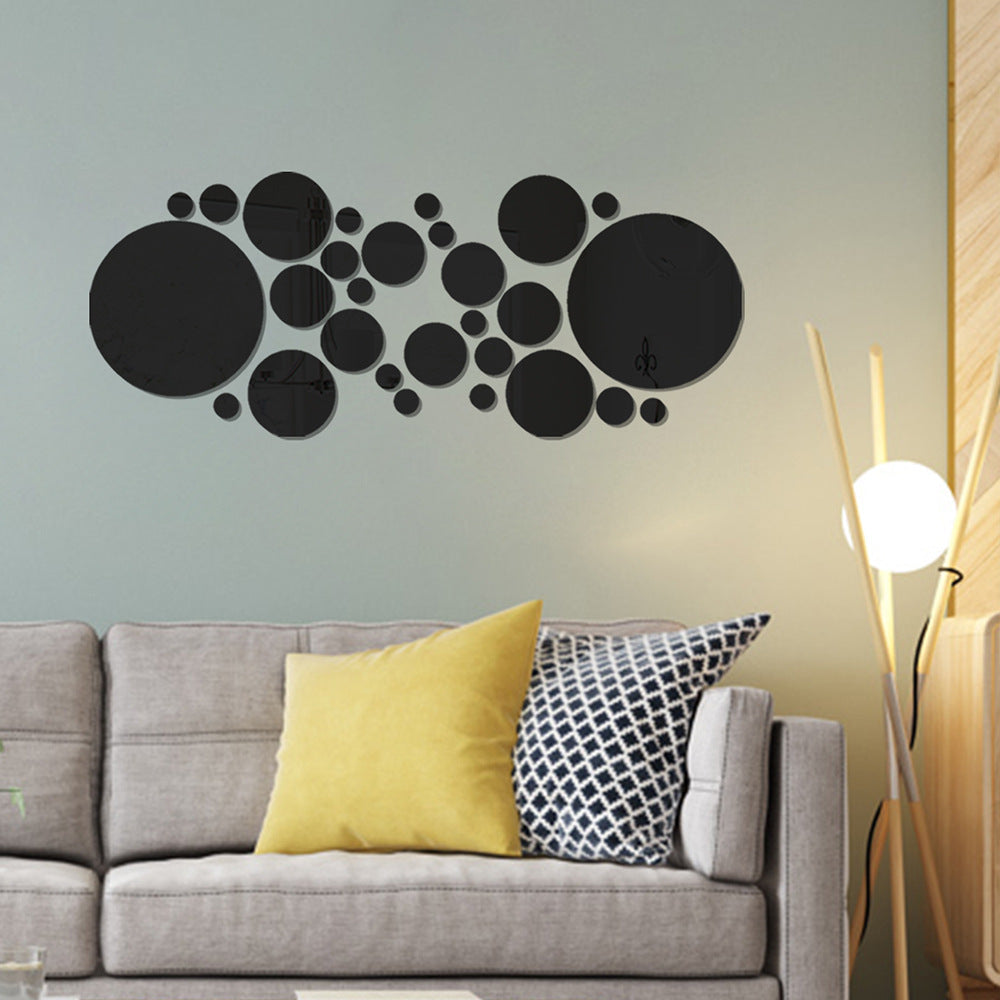 Autocollant miroir grand et petit cercle décoration murale