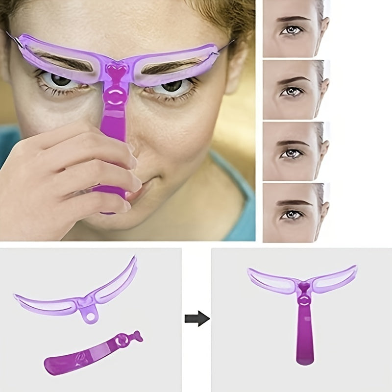 Pochoirs à sourcils 8pcs, kit de façonnage des sourcils, modèle de sourcil, pochoir à sourcils réutilisable avec poignée