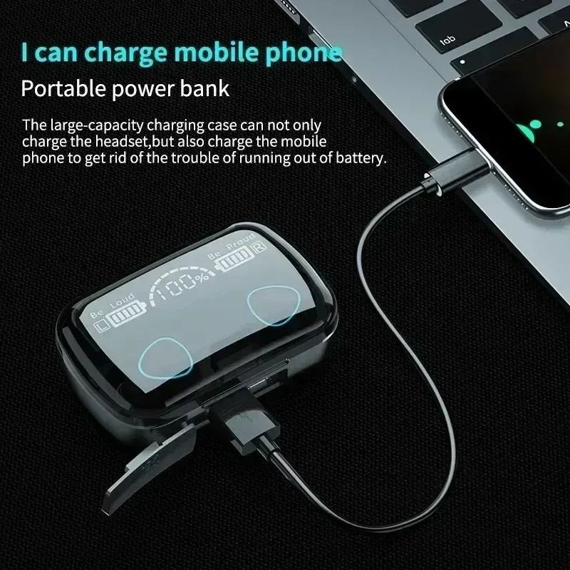 Nouveau Produit Modèle Privé Sans Fil Bluetooth Écouteurs TWS Grand Écran Intelligent Affichage Numérique Dans L'oreille Respirant Lumière