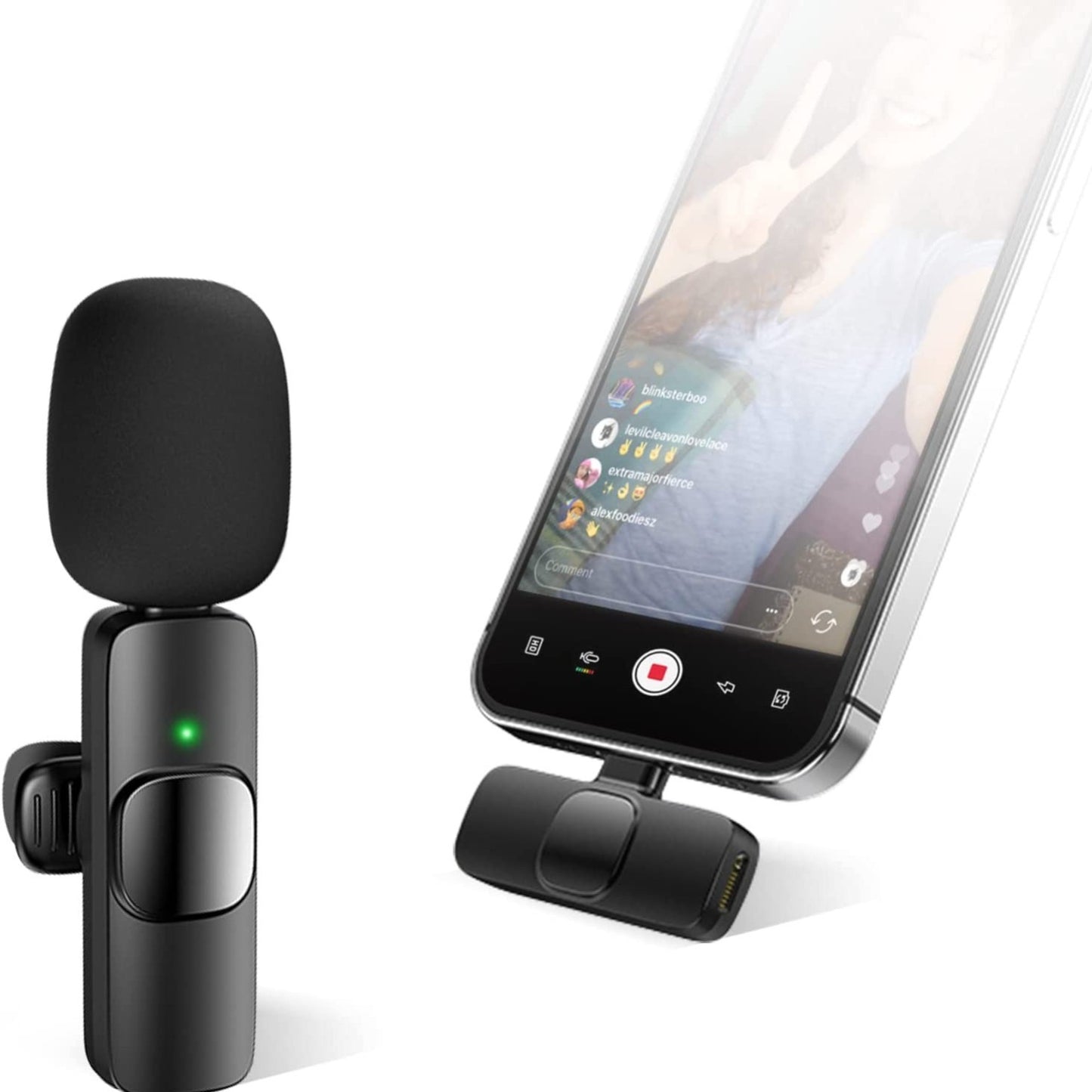 Microphone à revers Lavalier sans fil pour iPhone IPad Professionnel Clip sans fil Micro-Condenseur omnidirectionnel sans fil Enregistrement Mic pour Interview Vidéo Podcast Vlog YouTube