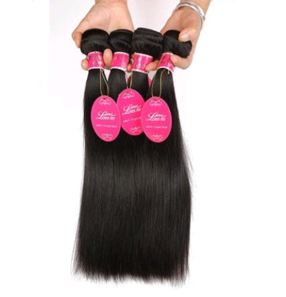Extension de cheveux en cheveux humains, cheveux lisses et ondulés, couleur naturelle