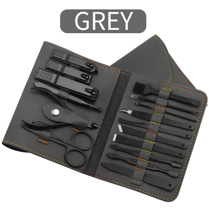 Trousse de manucure et pédicure 16 pièces – Coupe-ongles, ciseaux, cure-oreilles et accessoires de soin avec étui