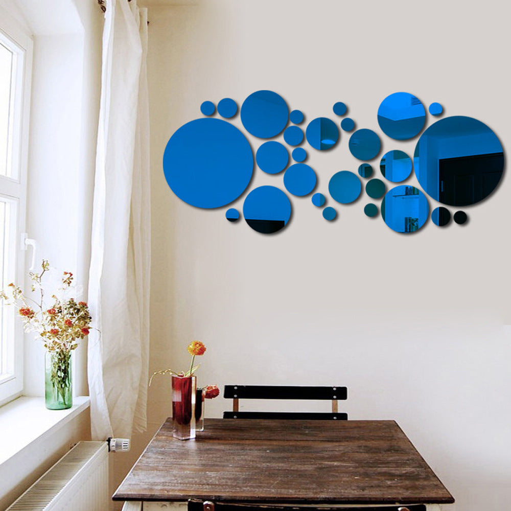 Autocollant miroir grand et petit cercle décoration murale