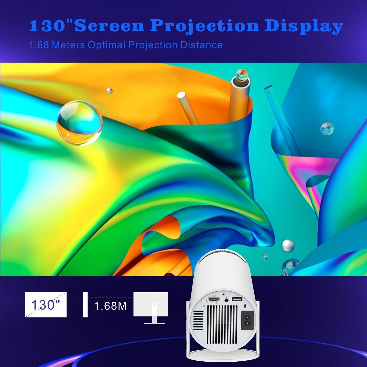 Projecteur 4K ultra haute définition H713, intelligent, pour la maison, le bureau, les conférences et le salon