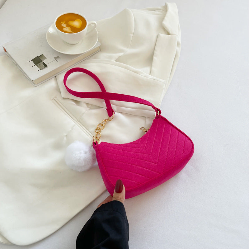 Sac décontracté à bandoulière rétro de couleur unie pour femme