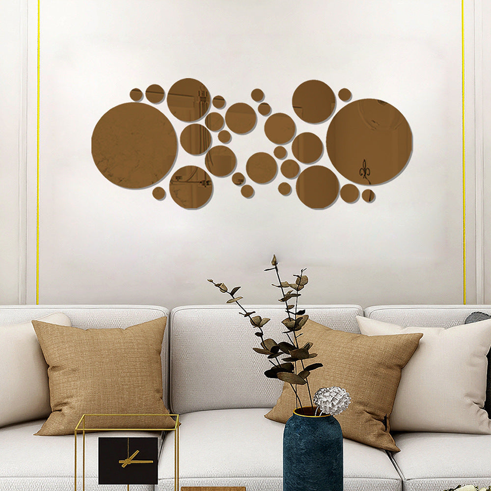 Autocollant miroir grand et petit cercle décoration murale