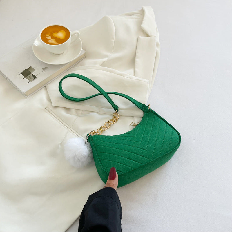 Sac décontracté à bandoulière rétro de couleur unie pour femme