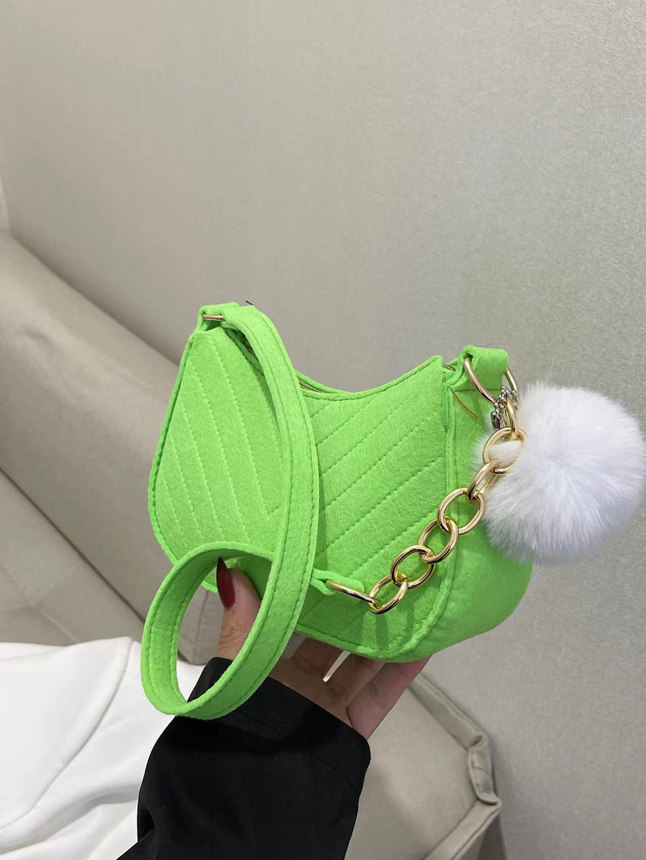 Sac décontracté à bandoulière rétro de couleur unie pour femme