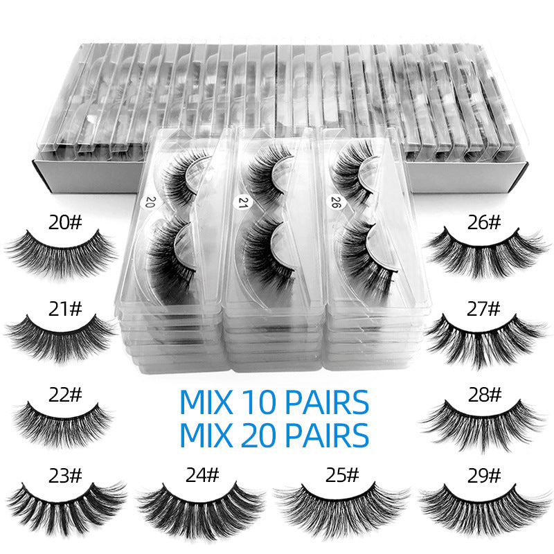 Ensemble de cils en fibres naturelles de type croisé