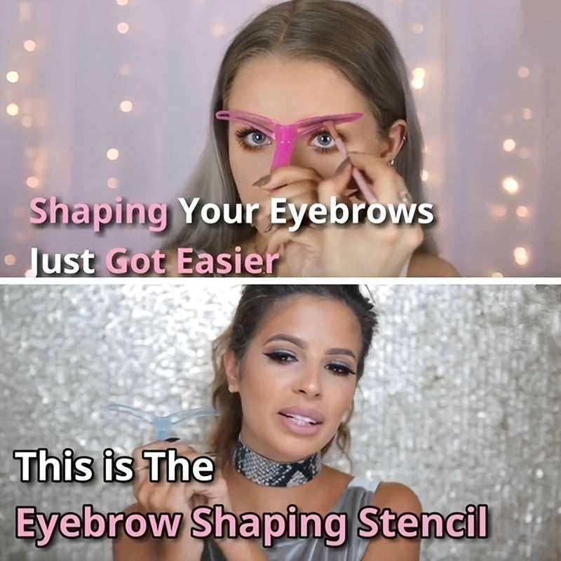 Pochoirs à sourcils 8pcs, kit de façonnage des sourcils, modèle de sourcil, pochoir à sourcils réutilisable avec poignée