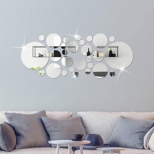 Autocollant miroir grand et petit cercle décoration murale