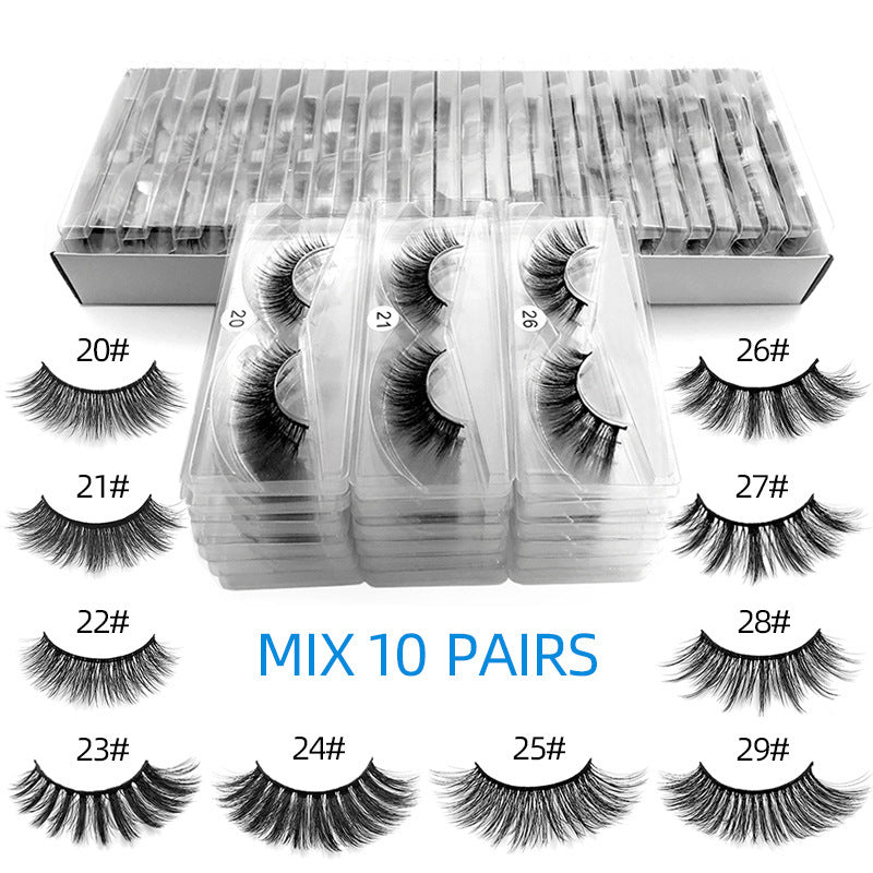 Ensemble de cils en fibres naturelles de type croisé