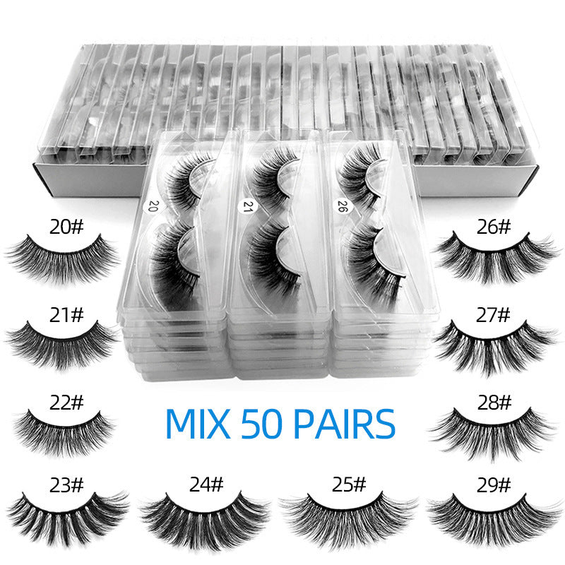 Ensemble de cils en fibres naturelles de type croisé