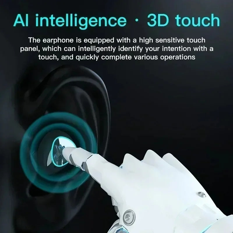 Nouveau Produit Modèle Privé Sans Fil Bluetooth Écouteurs TWS Grand Écran Intelligent Affichage Numérique Dans L'oreille Respirant Lumière