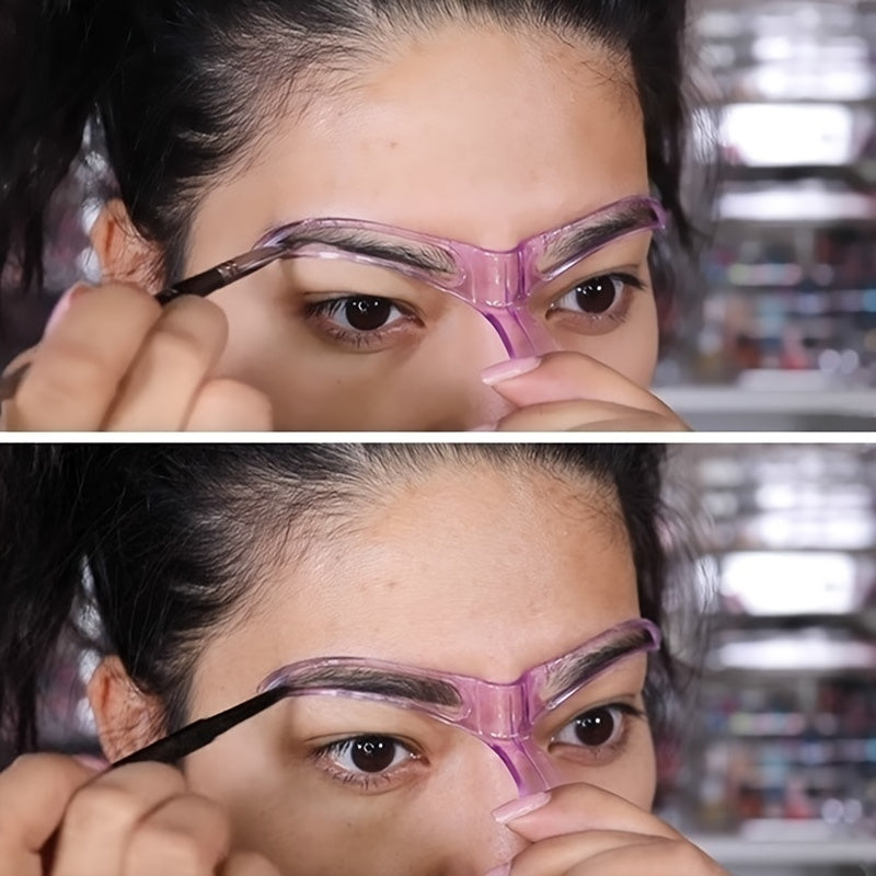 Pochoirs à sourcils 8pcs, kit de façonnage des sourcils, modèle de sourcil, pochoir à sourcils réutilisable avec poignée