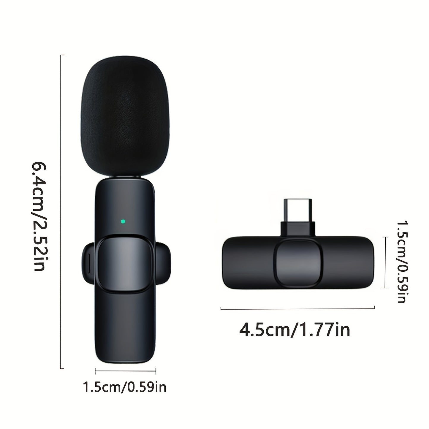 Microphone à revers Lavalier sans fil pour iPhone IPad Professionnel Clip sans fil Micro-Condenseur omnidirectionnel sans fil Enregistrement Mic pour Interview Vidéo Podcast Vlog YouTube