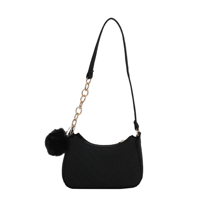 Sac décontracté à bandoulière rétro de couleur unie pour femme