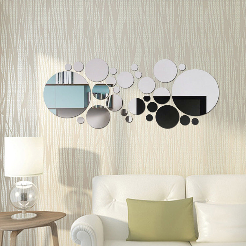 Autocollant miroir grand et petit cercle décoration murale