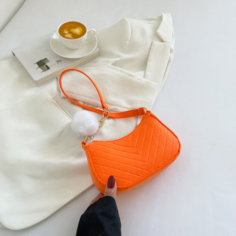 Sac décontracté à bandoulière rétro de couleur unie pour femme