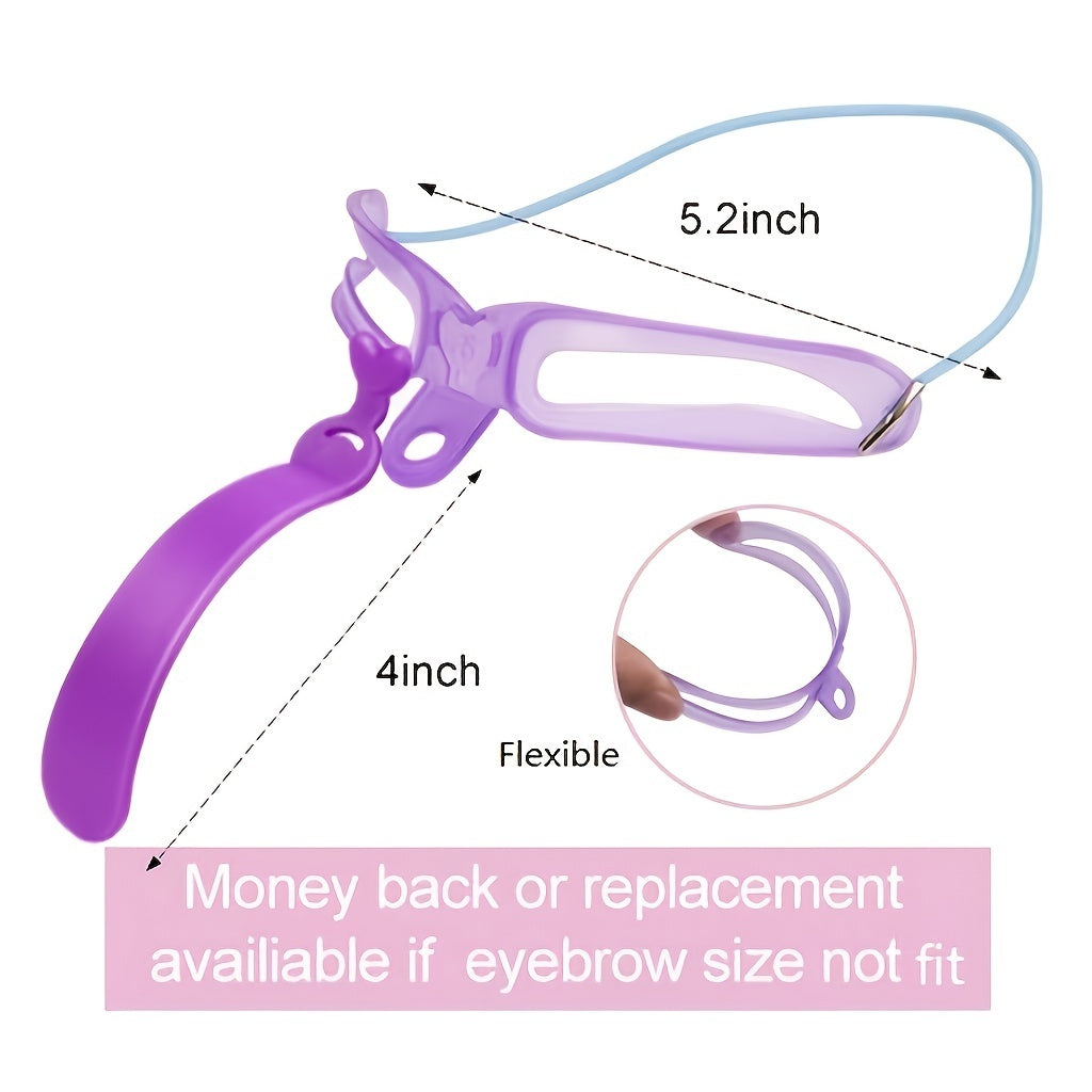 Pochoirs à sourcils 8pcs, kit de façonnage des sourcils, modèle de sourcil, pochoir à sourcils réutilisable avec poignée
