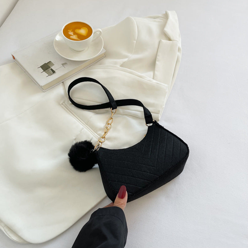 Sac décontracté à bandoulière rétro de couleur unie pour femme