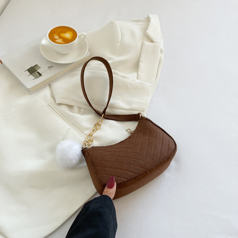 Sac décontracté à bandoulière rétro de couleur unie pour femme