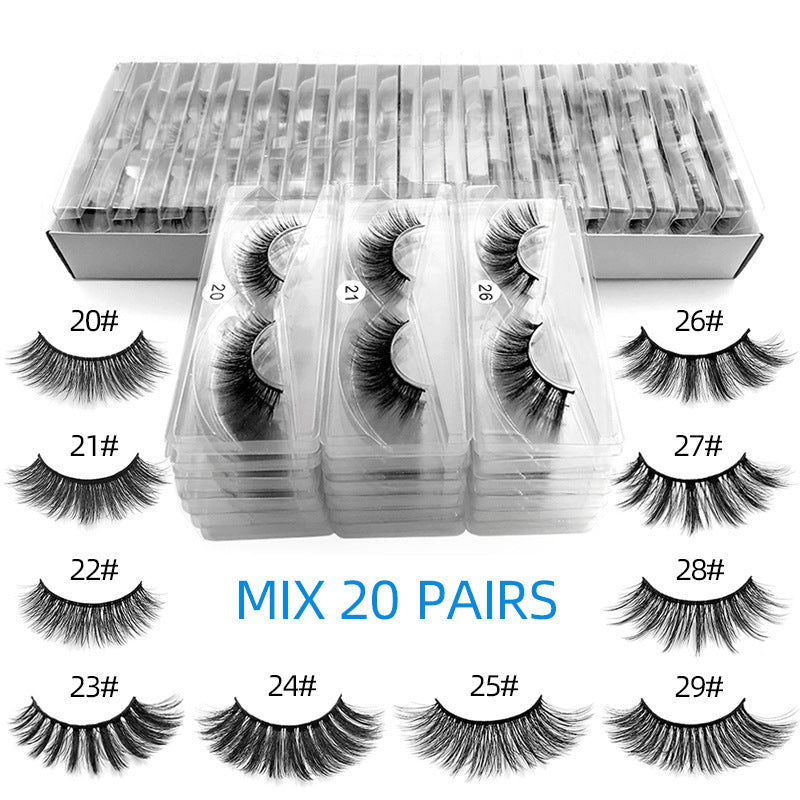 Ensemble de cils en fibres naturelles de type croisé