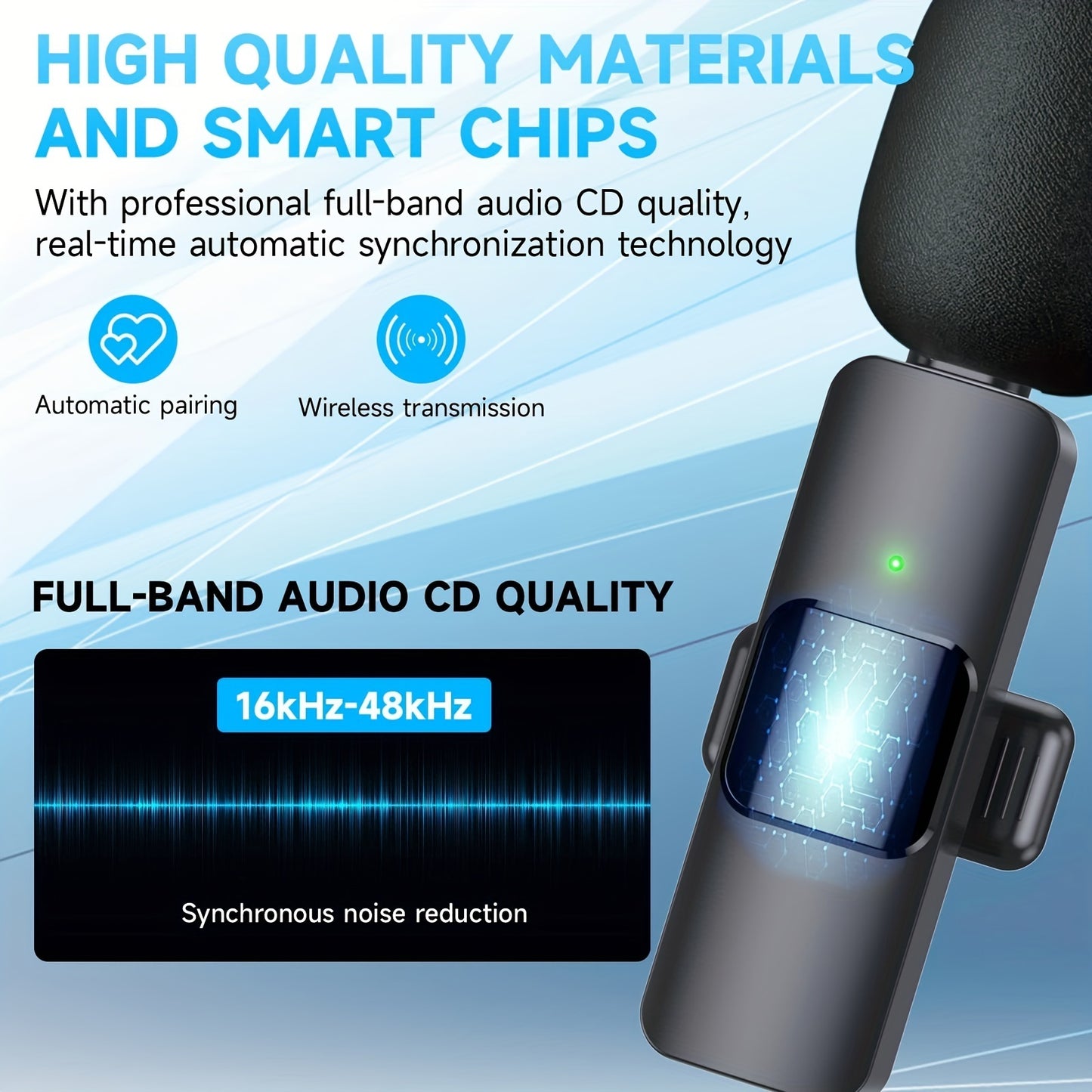 Microphone à revers Lavalier sans fil pour iPhone IPad Professionnel Clip sans fil Micro-Condenseur omnidirectionnel sans fil Enregistrement Mic pour Interview Vidéo Podcast Vlog YouTube