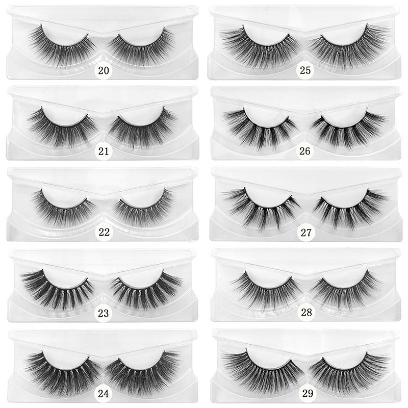 Ensemble de cils en fibres naturelles de type croisé