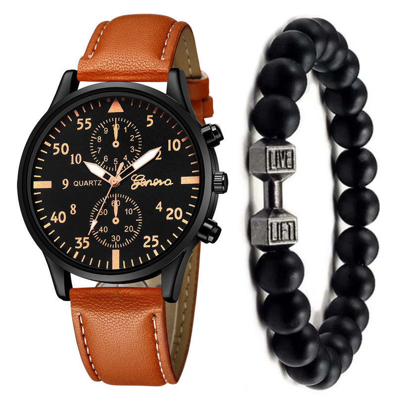 Hommes Montre Mode Quartz Bracelet Bracelet Set