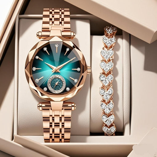 Montre Simple À Quartz Simple Femme Avec Diamant