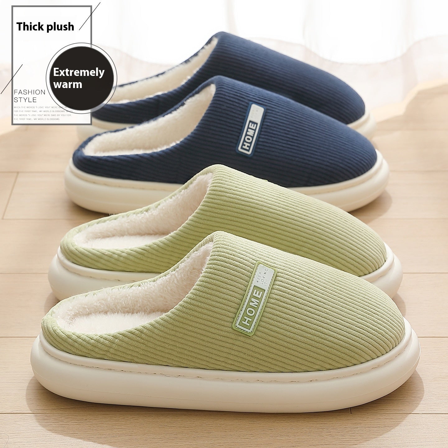 Chaussons Baotou antidérapants en coton pour l'automne et l'hiver