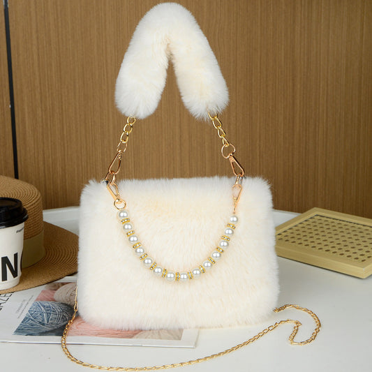 Sac  en peluche tendance avec chaîne