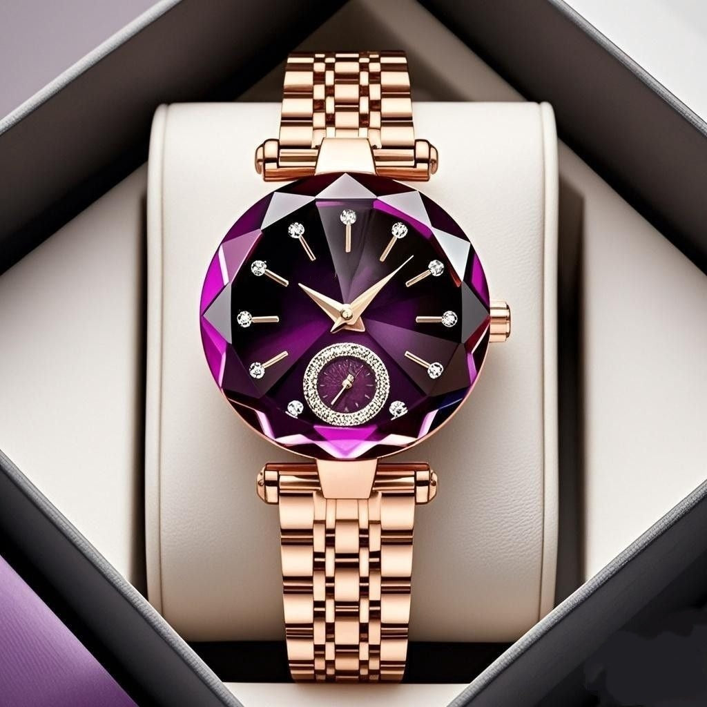 Montre Simple À Quartz Simple Femme Avec Diamant