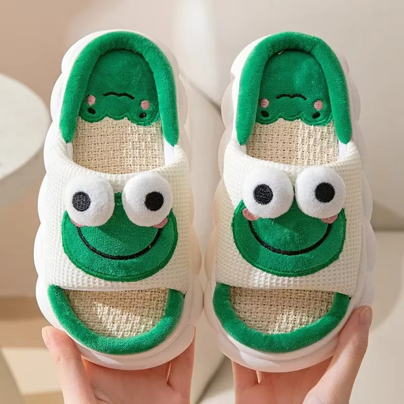 Pantoufles de grenouille pour femmes hommes, pantoufles de dessin animé en coton animal | pantoufles en peluche fuzzy | pantoufles d'hiver pour la maison | pantoufles de dessin animé en forme d'animal |