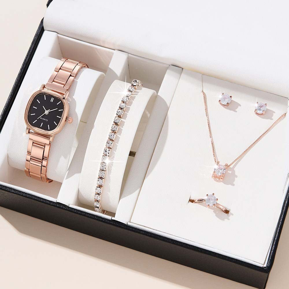 Montre à quartz carrée en alliage pour femme, style romain