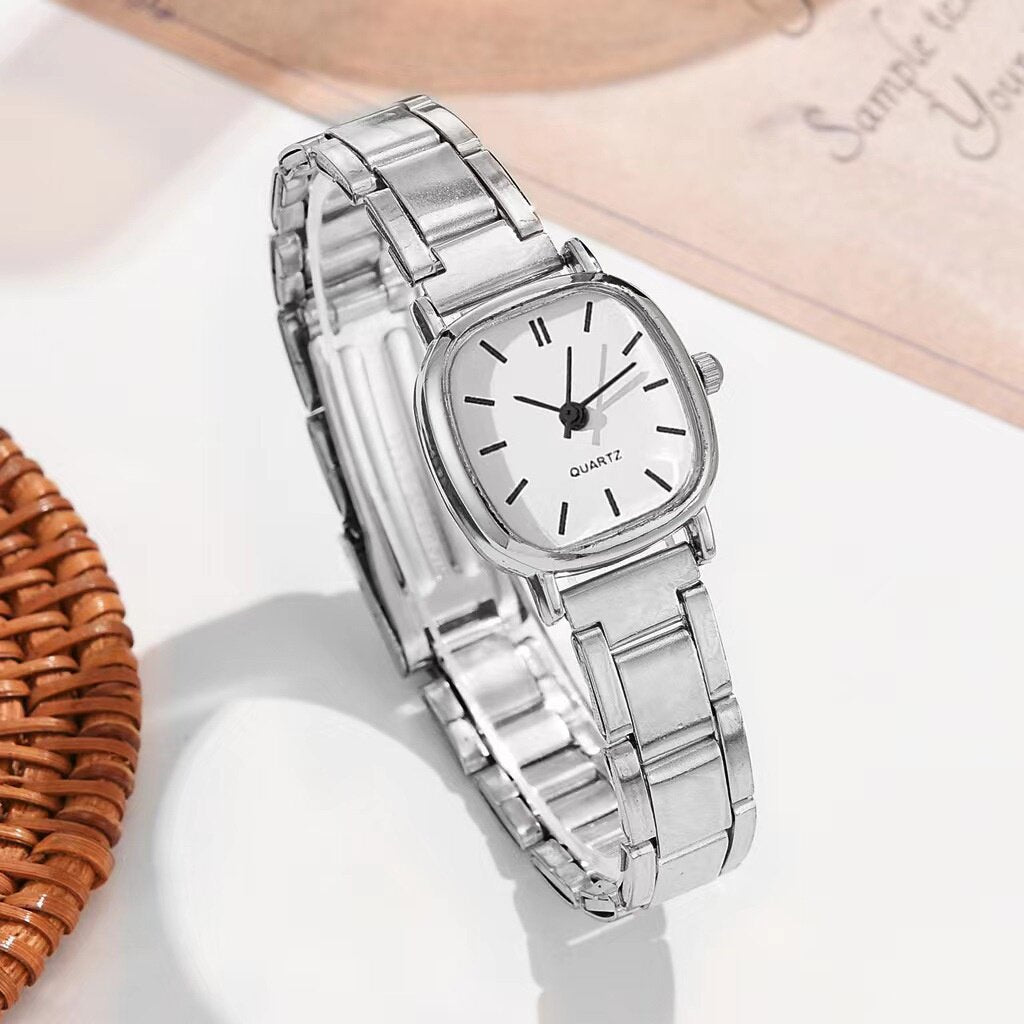 Montre à quartz carrée en alliage pour femme, style romain