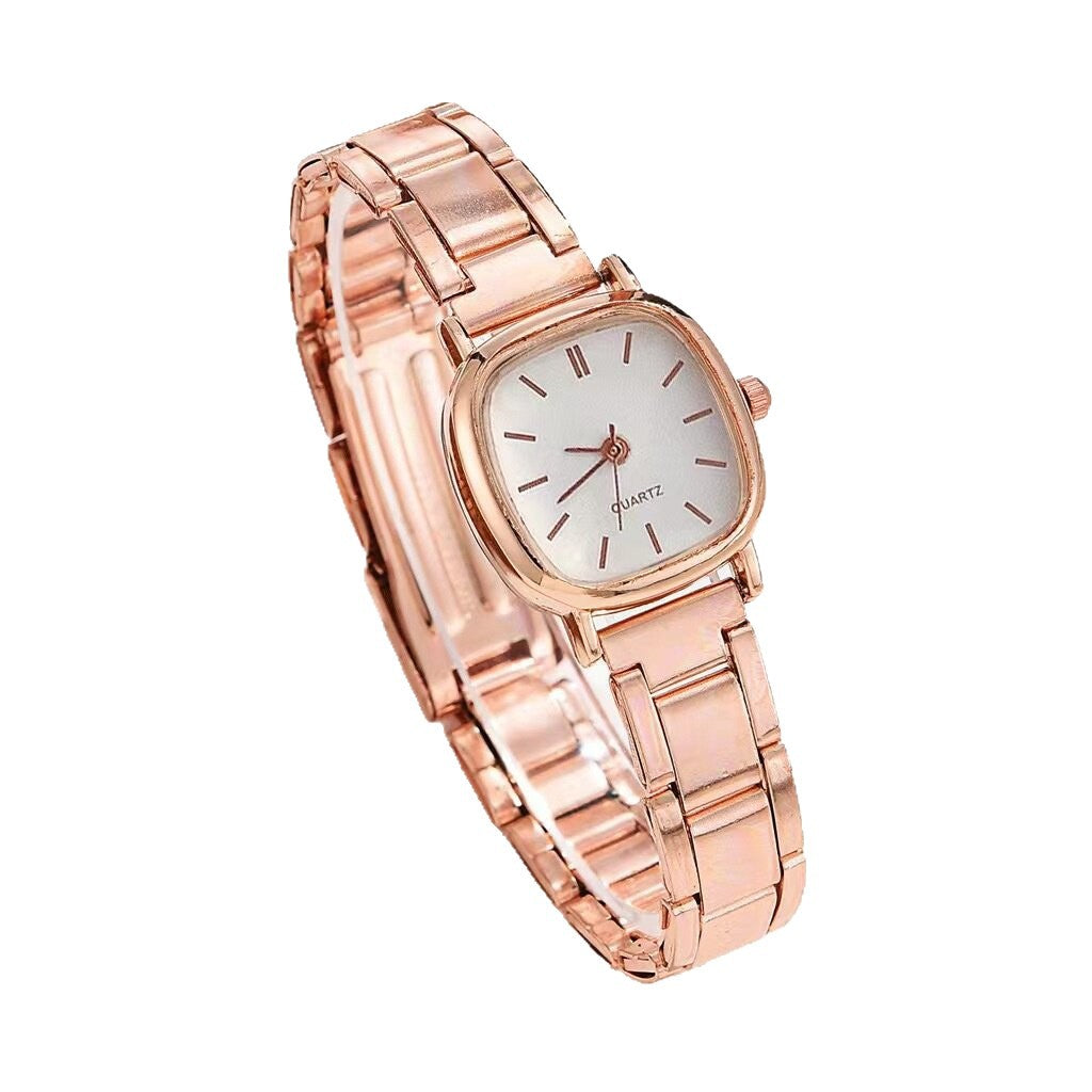 Montre à quartz carrée en alliage pour femme, style romain