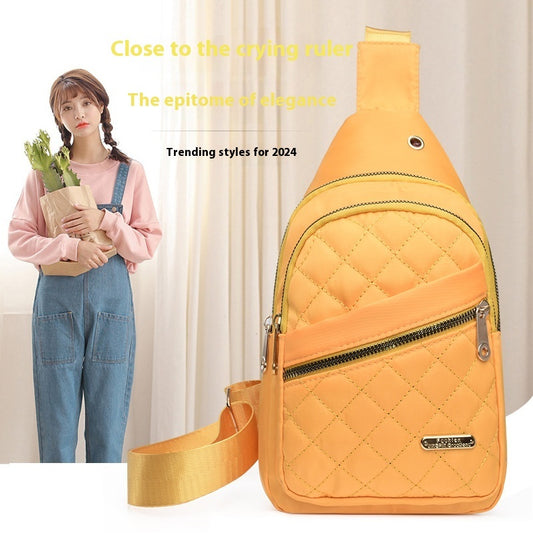 Sac  en nylon pour femme, sac à bandoulière tendance en forme de losange