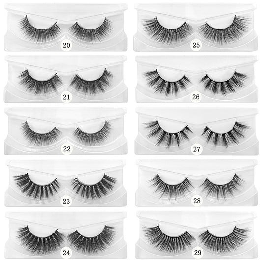 Ensemble de cils en fibres naturelles de type croisé